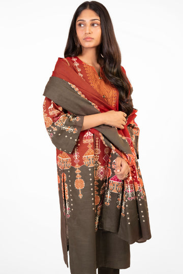 Alkaram FW-25-22-Red Winter Collection 2022 Online Shopping